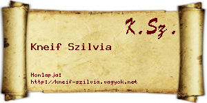 Kneif Szilvia névjegykártya